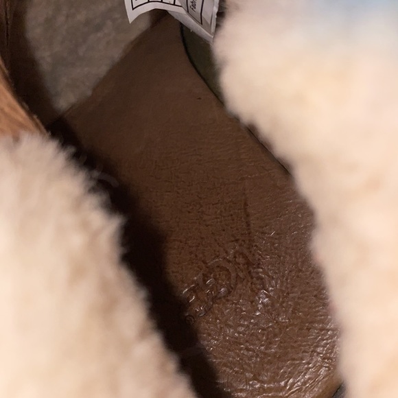 UGG Australia Brown Chestnut Suede Shearling Fur Anais Wedge Bootie - Picture 9 of 11